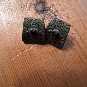 Bronze and black gem earrings